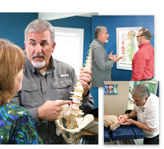 Chiropractor Greenville SC George A With Patients Collage